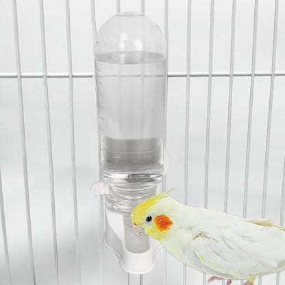 Automatic Pet Bird Water Feeder, Bird Water Dispenser for Cage, Bird Cage Suspended Automatic Water Dispenser, Bird Feeders for Parakeet Budgie Cockatiel Lovebirds Canary Finch (110ml)