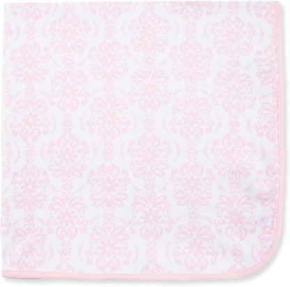 Little Me Blankets for Baby Girls' Damask Scroll Swaddling Receiving Blanket, 30 x 27 Inches