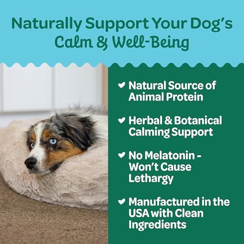 Wholesome Pride Functional Calming Support Turkey Jerky Bites, USA Made Calming Dog Treats - 8 oz