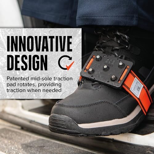K1 Mid-Sole Ice Cleats for Men & Women - Rotatable Traction Aids For Winter Snow - Hi Vis - Low Profile