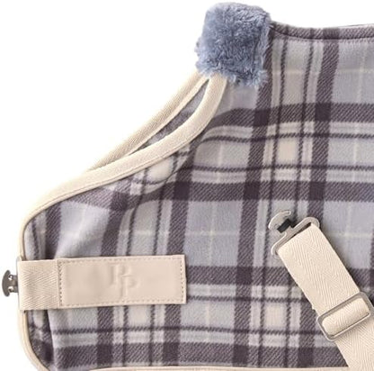 Pet Passion Preston II - The Polar Fleece Coat, Recycled Polar Fleece Warm Dog Jacket for Cold Weather for Small, Medium, Large Dogs, Gray Chesterfield Plaid, XX-Large (70-110 lbs)