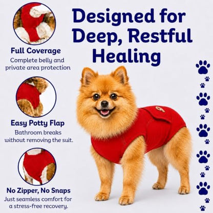 Surgi Snuggly Dog Surgery Recovery Suit, Cone Alternative, Spay/Neuter ML