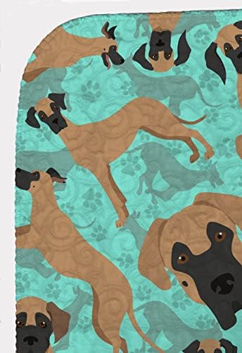 Caroline's Treasures MLM1071LQB Fawn Great Dane Quilted Blanket 50x60 Artwork Pattern Quilted Throw Blanket for Bed, Couch, Sofa, Soft and Lightweight
