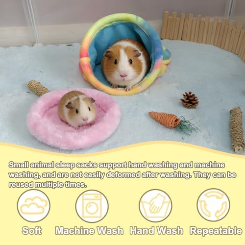 kathson 2PCS Guinea Pig Snuggle Sack,Soft Fleece Pet Sleep Sack Bag Hideout