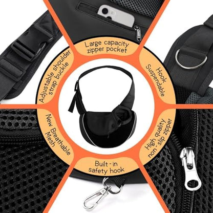 YUDODO Pet Sling Carrier for 10-15 lbs Small Dogs Puppy Crossbody Carrier
