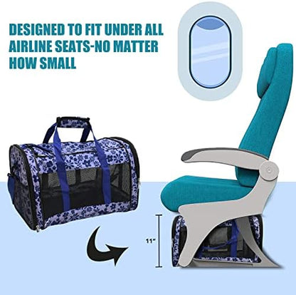 Soft-Sided Kennel Pet Carrier, Airline Approved Travel Handbag