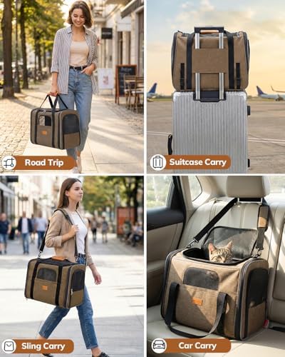 Morpilot Cat Carrier Soft for Large Medium Cats and Puppy up to 20lbs