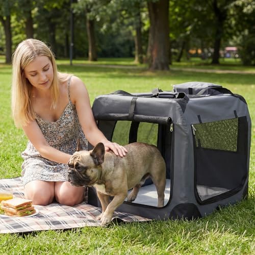 Giantex Collapsible Soft Dog Crate, 33 Inch Portable Travel Dog Kennel