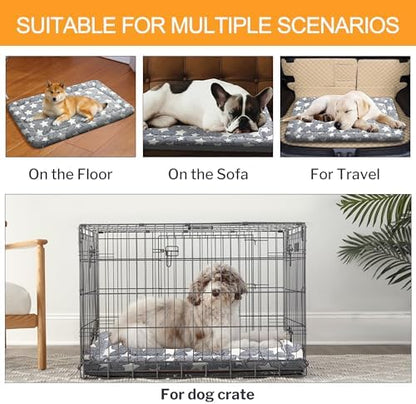 Dog Crate Pad Washable Cat Dog Pet Bed for Crate kennel puppy Mat 18in Gray