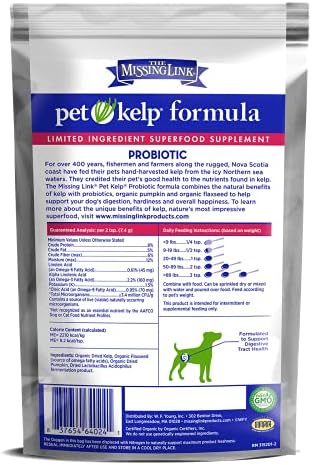 The Missing Link Pet Kelp Dog Probiotic Organic Supplement Powder, 8 oz