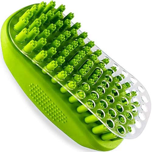 Rubber Curry Brush for Short Haired Dogs, Gentle Curry Comb