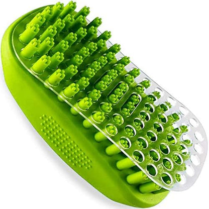 Rubber Curry Brush for Short Haired Dogs, Gentle Curry Comb