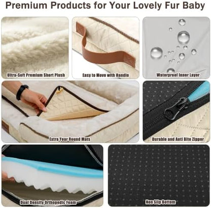 Orthopedic Memory Foam Dog Bed with Reusable Potty Pad