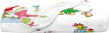 Franco Collectibles The Grinch By Dr. Seuss Holiday Christmas Super Soft Cozy Plush Throw, 40 in x 50 in, (Officially Licensed Product)