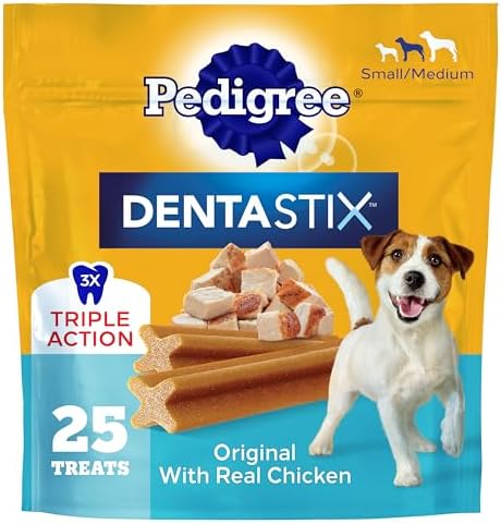 Pedigree Dentastix Small & Medium Dental Dog Treats, Original, 25 Count