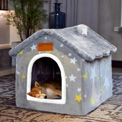 BXEBUI Dog House Indoor Memory Sponge, Foldable Dog House Kennel Bed Mat with Cushion for Small Medium Large Dogs Cats, Winter Warm Cat Nest Puppy Cave Sofa Pet Products (XL)