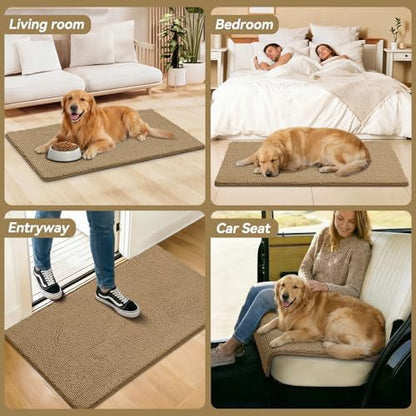 Bcoimo Super Absorbent Dog Door Mat, 48"*30" Anti Slip Mat for Muddy Paws