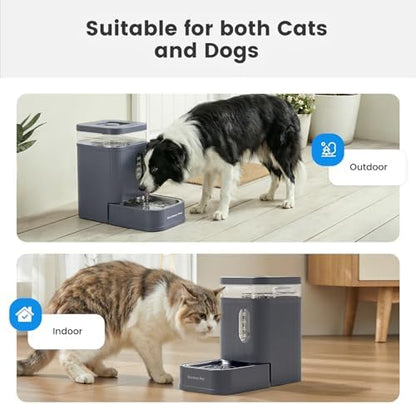 1.7 Gallon Automatic Dog Water Dispenser with Stainless Steel Bowl