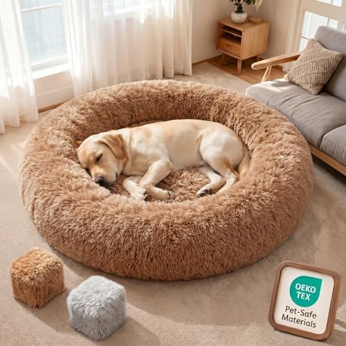 Memory Foam Orthopedic XXXL Dog Beds for Extra Large Size Dog,54 Inch,Camel