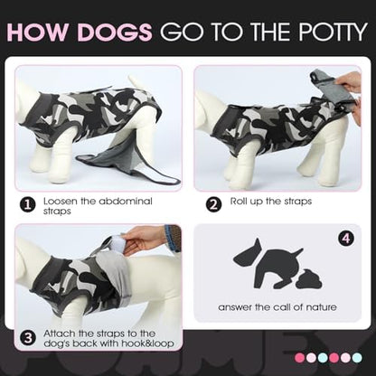 FUAMEY Dog Surgery Recovery Suit, Soft Breathable Neuter Suit for Male Dogs