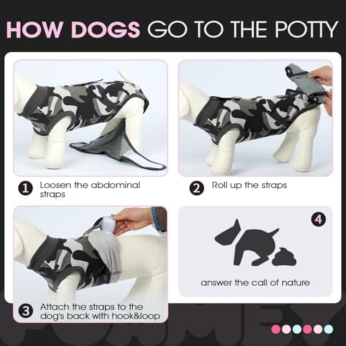 FUAMEY Dog Surgery Recovery Suit, Soft Breathable Neuter Suit for Male Dogs