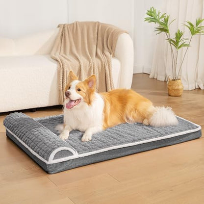 Orthopedic Large Dog Bed Pillow Pet Sofa Bed 42''X28'' Grey