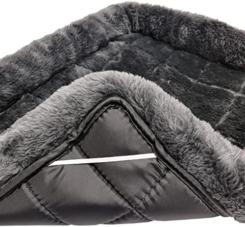 MidWest Homes for Pets QuietTime Dog Bed - Gray Faux Fur Bolster, Ultra-Soft and Machine Washable, Fits 24-Inch Crates and Carriers, for Small Breed Dogs