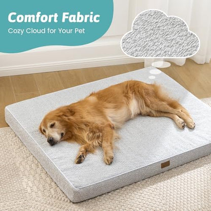 COZY KISS Flat Dog Crate Bed Washable for Small Dogs, S 24x16 inch Grey