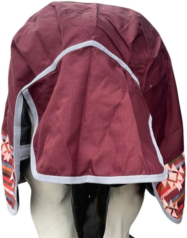 1200 Denier RAIN Sheet | RAINSHEET (Waterproof & Breathable) (Maroon with Aztec Bottom, 78)