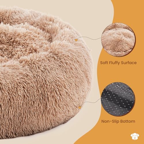 NEWBULIG 30.7x30.7 Inch Donut Dog Bed for Indoor Use, Large Sized Pet Sofa