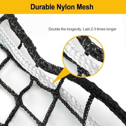 6x6ft Round Bale Hay Net for Horses, Heavy Duty Slow Feed Hay Net with 1.6" Mesh, Black Nylon Hay Feeder for Horses, Cattle, Goats, Includes Free Repair Kit, Reduce Waste