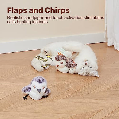Potaroma Cat Toys 2 Pcs Flapping Sandpiper Pair-Mate