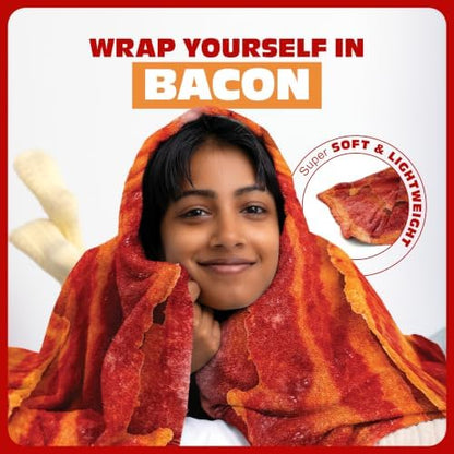 WHAT DO YOU MEME? Cozy Concepts Co. Bacon Comfort Blanket by Relatable