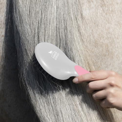 Harrison Howard Horse Mane and Tail Brush - Professional Equestrian Detangler Non-Slip Brush - Pink