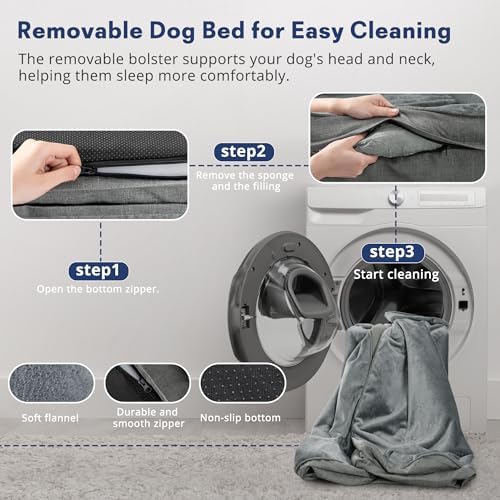 Dog Bed for Extra Large Dogs, 44-Inch Orthopedic XL Waterproof Pet Beds