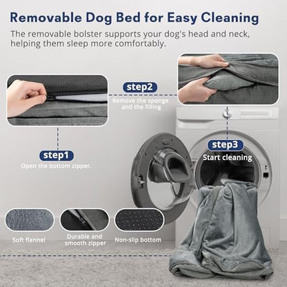 Dog Bed for Extra Large Dogs, 44-Inch Orthopedic XL Waterproof Pet Beds