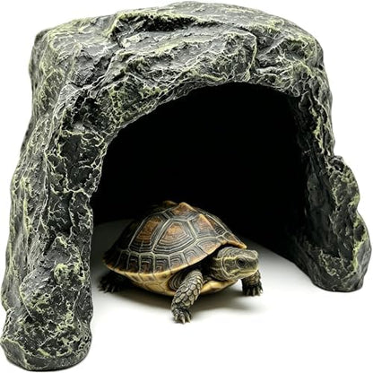 Reptile Rock Hide Cave Tortoise Hideout Turtle Basking Rock Snake Hide Habitat for Amphibian Lizard Fish Bearded Dragon Leopard Gecko