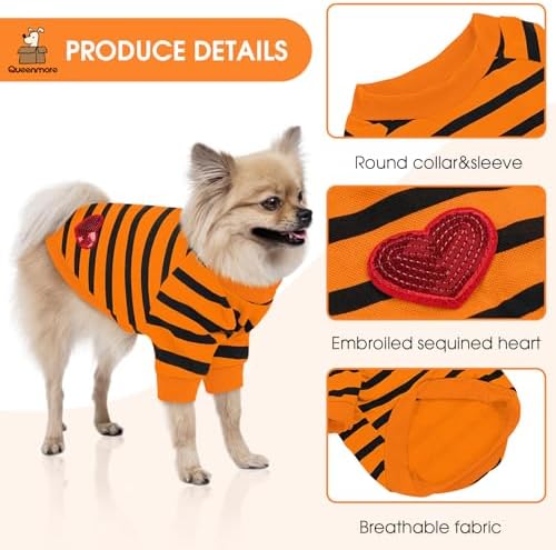 Queenmore Medium Dog Shirt,Soft Breathable Dog Shirt for Dogs Cats Boy Girl,Pet Clothes for All Season,Breathable Lightweight Pet Tshirt for Frenchie, Dachshund, Yorkie