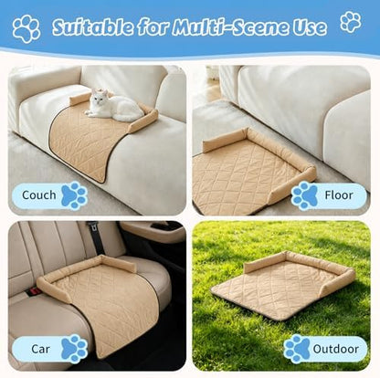 Cooling Dog Bed Mats with Neck & Head Support, 31.5 x 23.62 inch Khaki