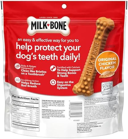Milk-Bone Brushing Chews Original Chicken Flavor Daily Dental Dog Treats, Small/Medium, 19.6 Oz. Bag (Pack of 5)