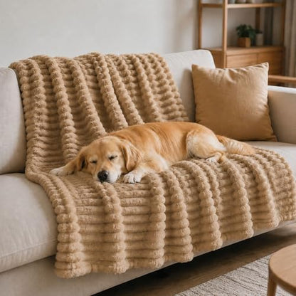 Emotional Support Blanket for Dogs, Yellow Dog Blanket (Khaki,39x59in)