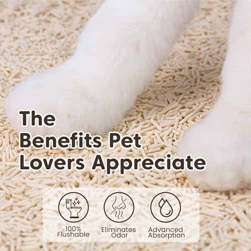 Tofu Cat Litter, Flushable Cat Litter, Low Tracking, Clumping, 18lb