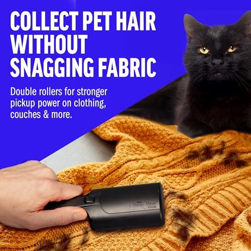 ChomChom Roller Pet Hair Remover – Reusable Lint Roller Pet Hair Removal Tool for Clothes, Couches, Cars and Travel - Cat Dog Hair Remover, Compact, No Sticky Refills Needed (Mini Roller)