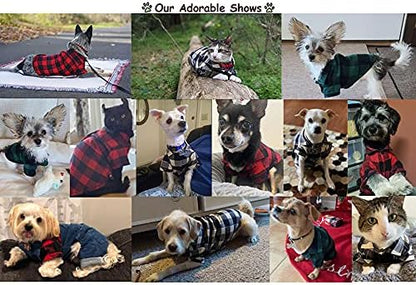 Dog Plaid Shirt for Medium & Large Dogs Gird Tee Snap Clothes Red#1-3XL
