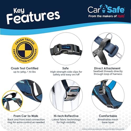 Carsafe Crash Tested Dog Harness Blue X Small