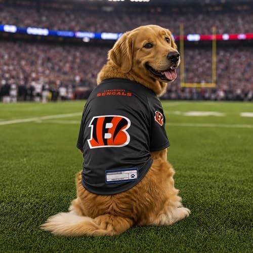 Littlearth NFL Cincinnati Bengals Stretch Pet Jersey, Team Color, X-Small