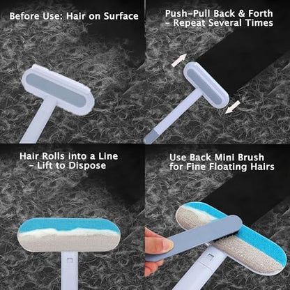 Pet Hair Remover for Furniture-17.3" Reusable Lint Brush for Dog & Cat Hair