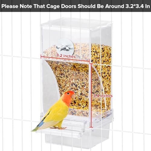Lemtrflo No Mess Bird Cage Feeder, Automatic Bird Water Dispenser