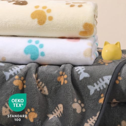 Luciphia 3 Pack Soft Fleece Dog Blankets for Small Dogs Puppy Cats,23"x16"