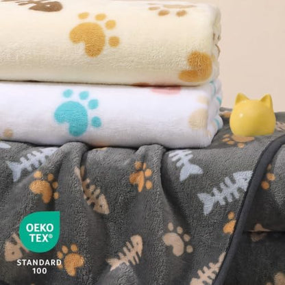 Luciphia 3 Pack Soft Fleece Dog Blankets for Small Dogs Puppy Cats,23"x16"